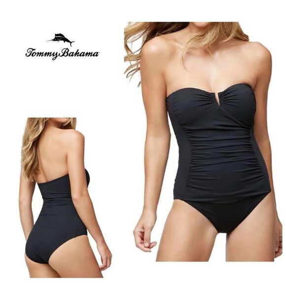 New. Tommy Bahama v-wire bandeau swimsuit. Size 14. Retails $169 - Picture 1 of 12